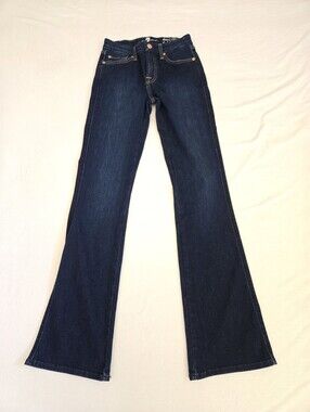 7 For All Manking Kimmie Bootcut Jeans Dark Blue Wash 25